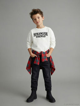 Stranger Things Bask?l? Erkek ?ocuk Sweatshirt