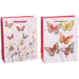 Пакет подарочный "Бабочки" 18*23*8 см