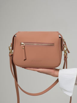 Сумка кожаная через плечо Azaro 3684 бежевая пудра