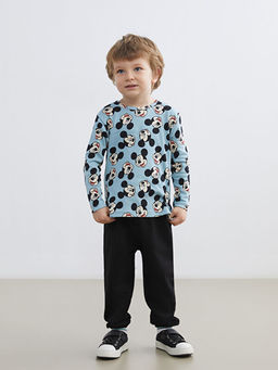 Mickey Mouse Bask?l? Erkek Bebek Pijama Tak?m