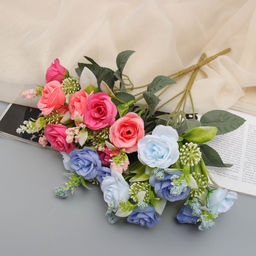 Цена за 2 шт. Букет искусственный Роза индиголетто, h=30 см, МИКС - Simaland фото 3