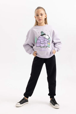 Мягкий толстый свитшот Snoopy с круглым вырезом для девочек - Defacto фото 2