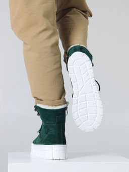 Ботинки 216.212131w. зеленый замша/Мех