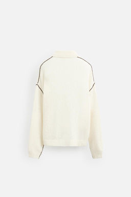 COTTON - LINEN KNIT POLO SHIRT - Zara фото 8