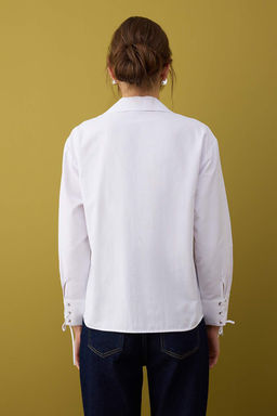 Siyah Onu Bagc?k Detayl? Oversize Gomlek TWOAW26GO00010 - Trendyolmilla фото 4