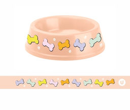 Цена за 3 шт. Миска пластиковая "МОЙ БРО - Вкусная косточка!, цвет бежевый, 21*6,5смм (логотип на миске) 700мл