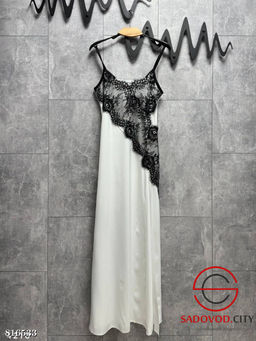 Женственное платье-комбинация с разрезом и кружевом - Bruno фото 10