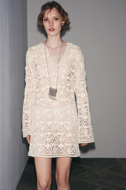 ZW COLLECTION CROCHET MINI DRESS - Zara фото 5