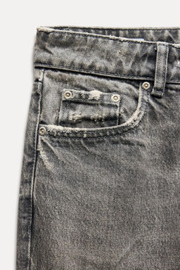 HIGH-WAIST TRF STOVE PIPE FOLDED JEANS - Zara фото 18