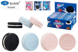 Цена за 2 шт. Ластик "КОНСТРУКТОР. Печенье" 4см, в ассорт. (TB-16099) в карт. уп.