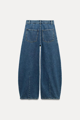 TRF LOW-RISE JEANS WITH PLEATS - Zara фото 4