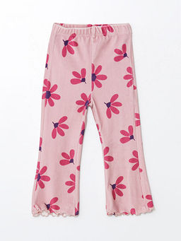 Beli Lastikli ?i?ekli K?z Bebek Tayt Pantolon