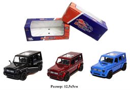 Металл. модель 12см "Gelandewagen G63 (1:36) с эмблемой" 2 двери откр-ся (HN3602) свет фар, звук, инерция, 3цв., в коробке