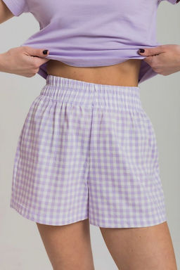 Пижама футболка и шорты М325292Псб Сиреневый/Белый - Елена фото 6