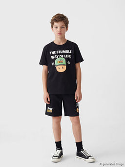 Beli Lastikli Erkek ?ocuk Stumble Guys Bask?l? ?ort