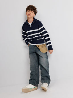 ACOOLA / Джемпер детский для мальчиков Felix синяя полоска  фото 7