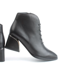 04-Z4229R BLACK Ботильоны демисезонные женские (натуральная кожа, натуральная байка)