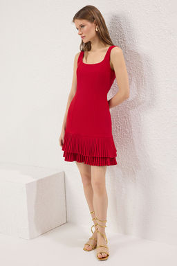 TRENDYOLMILLA Siyah Duz Piliseli Mini Dokuma Elbise TWOSS25EL00753  фото 2