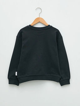 Bisiklet Yaka Emoji Bask?l? Uzun Kollu K?z ?ocuk Sweatshirt - Waikiki фото 2