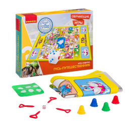 Обучающие игры Bondibon Игра-ходилка ГУСЬ-ПУТЕШЕСТВЕННИК, серия игр большого размера 130x93x0,15см  фото 3