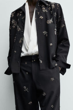 LIMITED EDITION RELAXED FIT SEQUIN TROUSERS - Zara фото 11