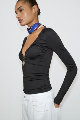 PA?UELO ESTAMPADO VISCOSA 100% / Azul?n