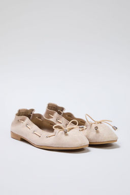 Trendyol Shoes Bej Baglama Detayl? Badem Burun Kad?n Babet TAKSS25BE00004 - Trendyolmilla фото 4