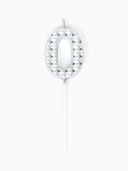 Цена за 3 шт. Свеча для торта «Элемент», цифра 0, серебро