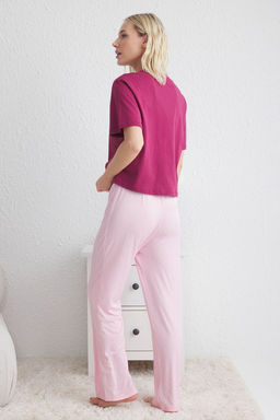Trendyolmilla Mavi Y?ld?z Desenli Cep Detayl? Orme Pijama Tak?m? THMSS25PT00123  фото 5
