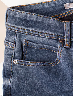 VILATTE / Джинсы mom-fit на ФЛИСЕ с эластаном  фото 5