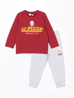 Bisiklet Yaka Galatasaray Bask?l? Erkek ?ocuk Pijama Tak?m?