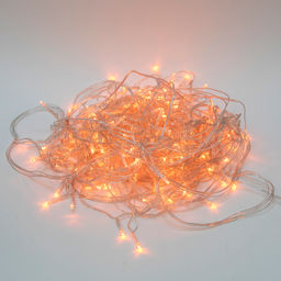 ULD-B12006-195/TTK AMBER IP44 Бахрома светодиодная с эффектом мерцания, 12м. Соединяемая. 195 светодиодов. Янтарный свет. Провод прозрачный. ТМ Uniel