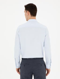 Рубашка Pierre Cardin Slim Fit с длинным рукавом светло-голубая