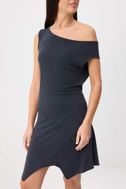 Antrasit D_z Bodycon Asimetrik Yaka Asimetrik Etekli Mini Modal Premium _rme Elbise TWOSS26EL00737 - Trendyolmilla фото 3