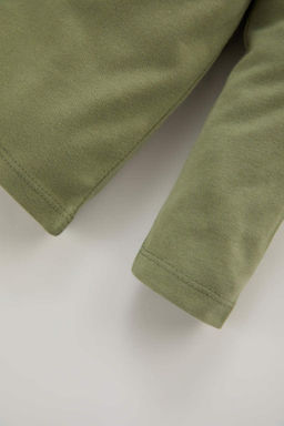 Футболка из чесаного хлопка с длинными рукавами и круглым вырезом для маленьких мальчиков - Defacto фото 3