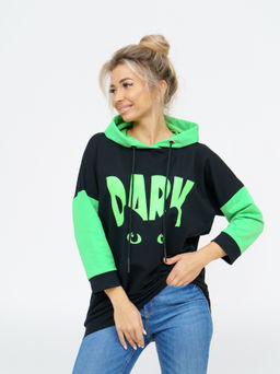 806 Худи "черный/салатовый"