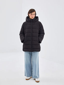 Kap??onlu D?z Oversize Kad?n ?i?me Mont - Waikiki фото 2