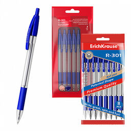 Цена за 50 шт. Ручка шариковая автоматическая ErichKrause R-301 Matic&Grip Classic 1.0, цвет чернил синий (в коробке по 50 шт.)  фото 6