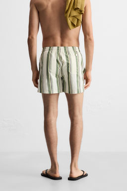 STRIPED MID-LENGTH SWIMMING TRUNKS - Zara фото 4