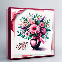 Цена за 5 шт. Коробка подарочная складная С 8 марта, 30?30?8 см