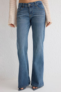 Mavi Dusuk Bel Comfort/Esnek Flare Jeans TWOSS25JE00105 - Trendyolmilla фото 3
