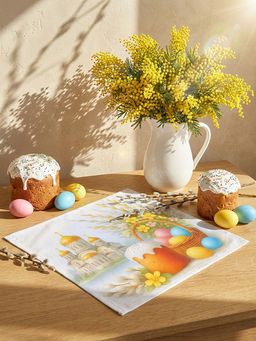 Салфетка пасхальная на стол «Пасхальное настроение» 65×65 см