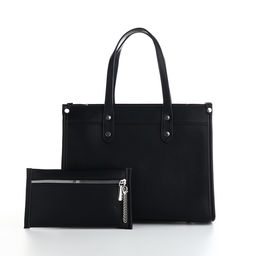 Сумка женская тоут TEXTURA на молнии, с кошельком, 30×10×24 см, чёрный