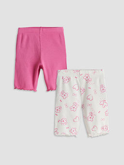 Bask?l? K?z ?ocuk K?sa Tayt 2li