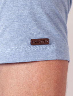 Футболка полуприлегающего кроя с принтом из премиального хлопка - Vilatte фото 4