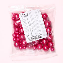 Цена за 2 шт. Кондитерская посыпка с мягким центром «Жемчуг», малиновый, 50 г