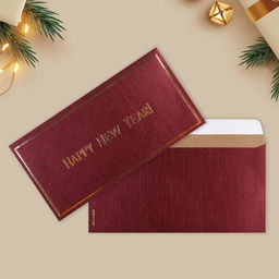Конверт для денег, набор 10 штук, «С Новым годом», тиснение, 22×11 см