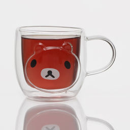 Кружка с двойными стенками «Панда», 300 мл, стекло, прозрачная