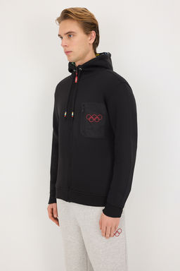 Siyah Olimpiyat Logo Bask?l? Cepli Unisex Basic Orme Sweatshirt - Trendyolmilla фото 6