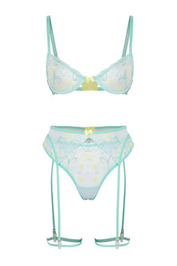 Trendyolmilla Lila-Sar? Tul Jartiyer, Toka, Bacak Bant Detayl? Kaps?z Orme Ic Camas?r? Tak?m? THMSS25CC00034  фото 5